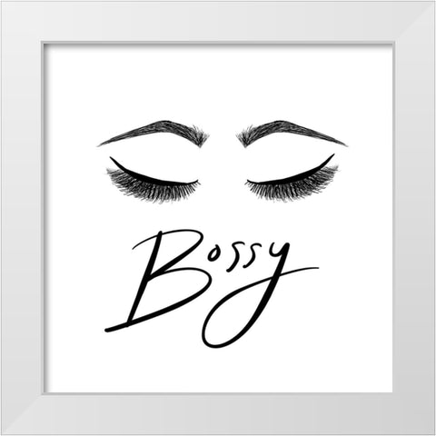 Bossy White Modern Wood Framed Art Print by SD Graphics Studio