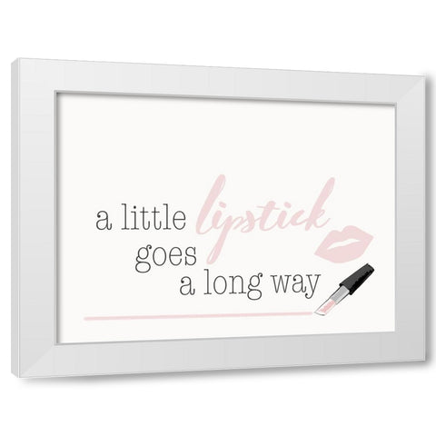 A Little Lipstick White Modern Wood Framed Art Print by SD Graphics Studio