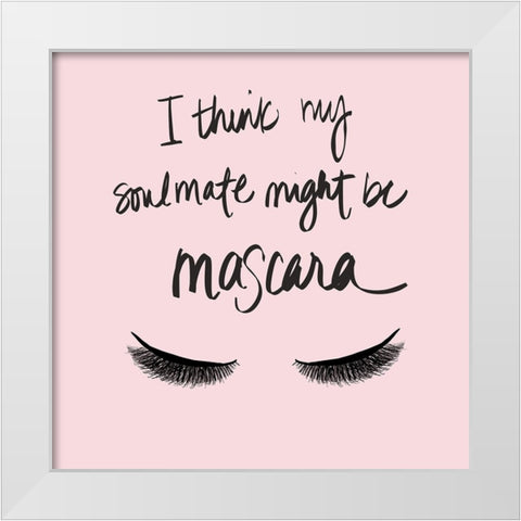 Soulmate Mascara White Modern Wood Framed Art Print by SD Graphics Studio