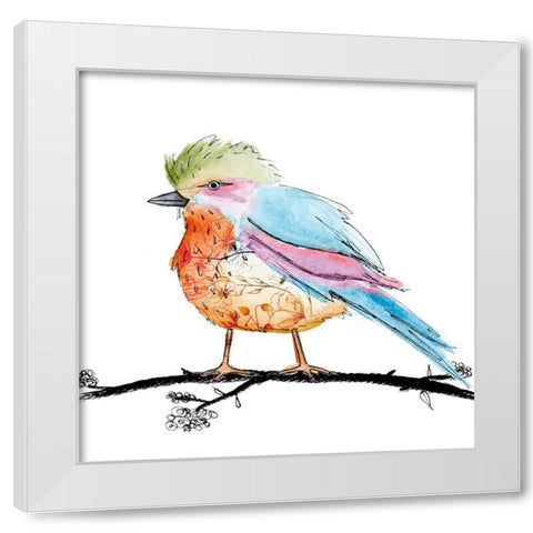 Bright Bird II White Modern Wood Framed Art Print by SD Graphics Studio