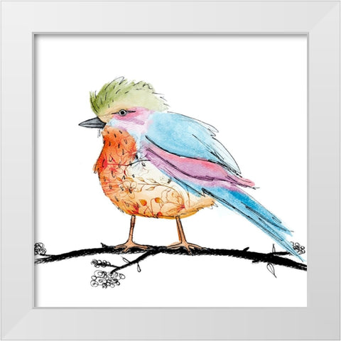 Bright Bird II White Modern Wood Framed Art Print by SD Graphics Studio