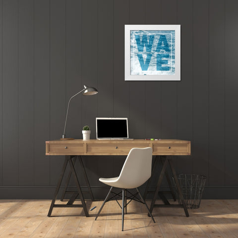 WAVE White Modern Wood Framed Art Print by Navas, Emily