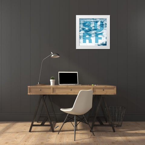 SURF White Modern Wood Framed Art Print by Navas, Emily