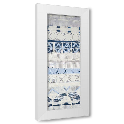 Blue Sweater Weather Panel I White Modern Wood Framed Art Print by Loreth, Lanie