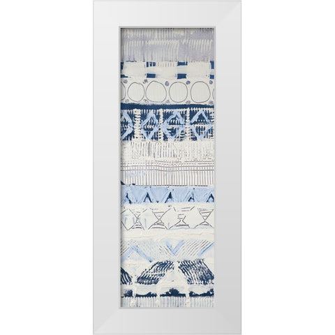 Blue Sweater Weather Panel I White Modern Wood Framed Art Print by Loreth, Lanie