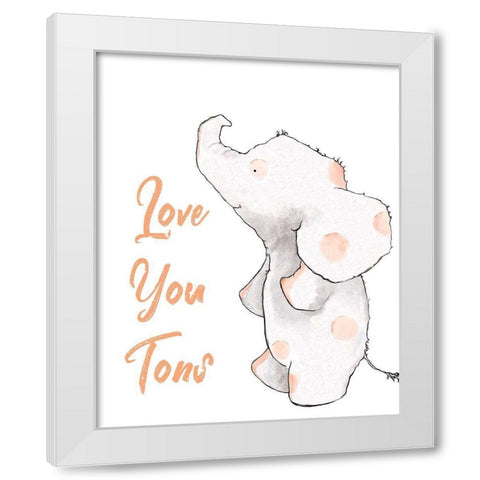 Love You Tons White Modern Wood Framed Art Print by Diannart