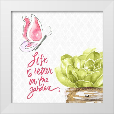 Life is Better White Modern Wood Framed Art Print by Pinto, Patricia