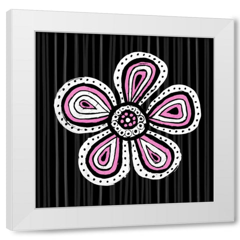 Floral Sketch I White Modern Wood Framed Art Print by SD Graphics Studio