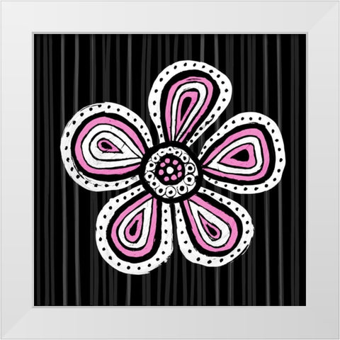 Floral Sketch I White Modern Wood Framed Art Print by SD Graphics Studio