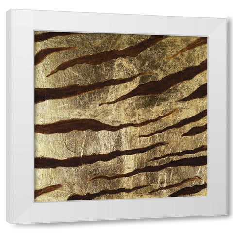 Zebra Skin White Modern Wood Framed Art Print by Pinto, Patricia