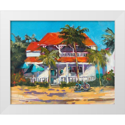 Oceanview Home White Modern Wood Framed Art Print by Slivka, Jane