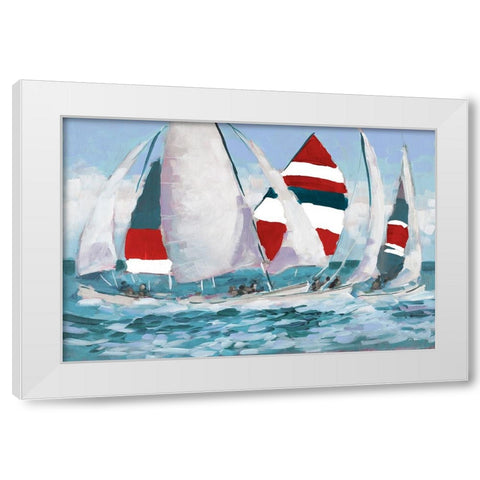 Wide Sails White Modern Wood Framed Art Print by Slivka, Jane