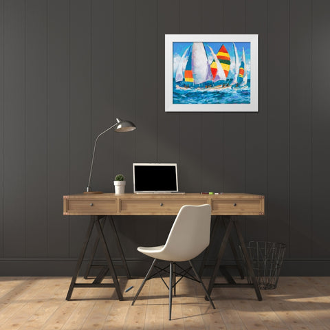 Wide Sails  White Modern Wood Framed Art Print by Slivka, Jane