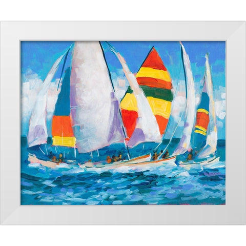 Wide Sails  White Modern Wood Framed Art Print by Slivka, Jane