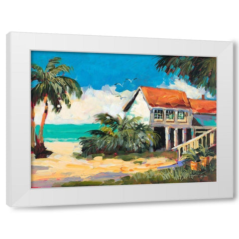 Tropical Getaway White Modern Wood Framed Art Print by Slivka, Jane