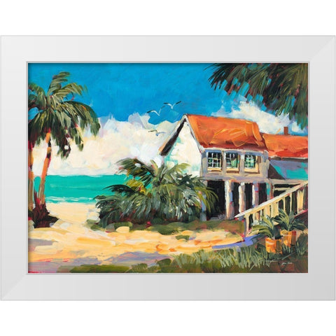 Tropical Getaway White Modern Wood Framed Art Print by Slivka, Jane
