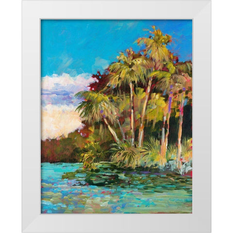 Tropical Side Of Town White Modern Wood Framed Art Print by Slivka, Jane