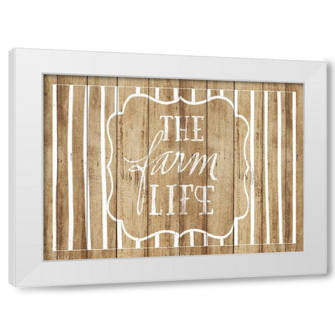 The Farm Life on Wood White Modern Wood Framed Art Print by SD Graphics Studio