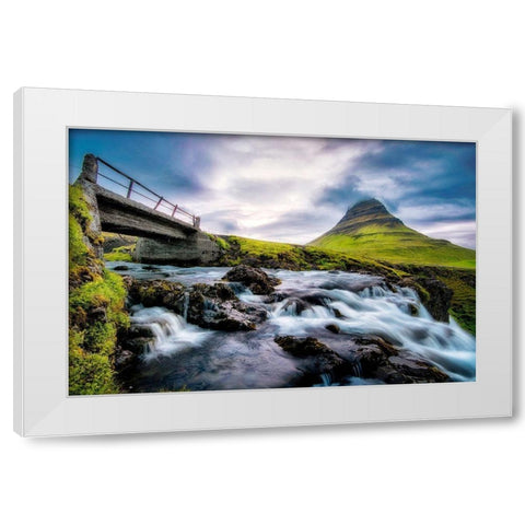An Evening at Kirkjufellfoss White Modern Wood Framed Art Print by Amos, Andy