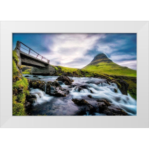 An Evening at Kirkjufellfoss White Modern Wood Framed Art Print by Amos, Andy