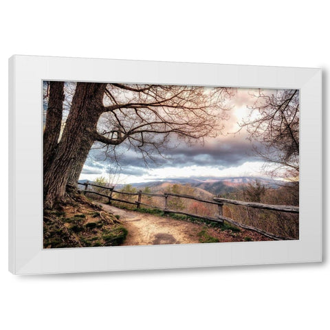 Mountain Walks White Modern Wood Framed Art Print by Amos, Andy