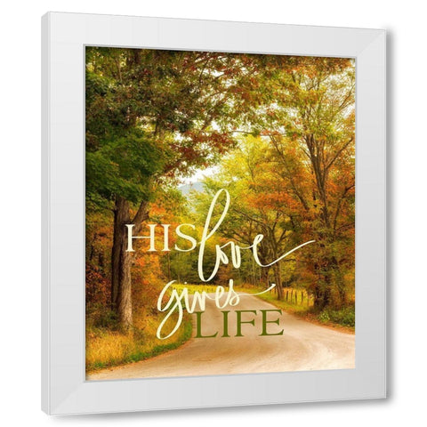 His Love Gives Life White Modern Wood Framed Art Print by Amos, Andy