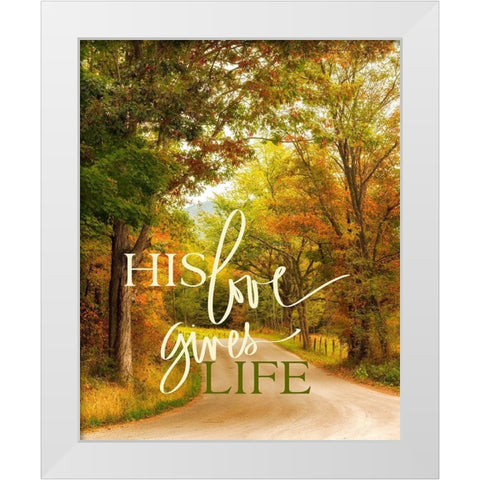 His Love Gives Life White Modern Wood Framed Art Print by Amos, Andy