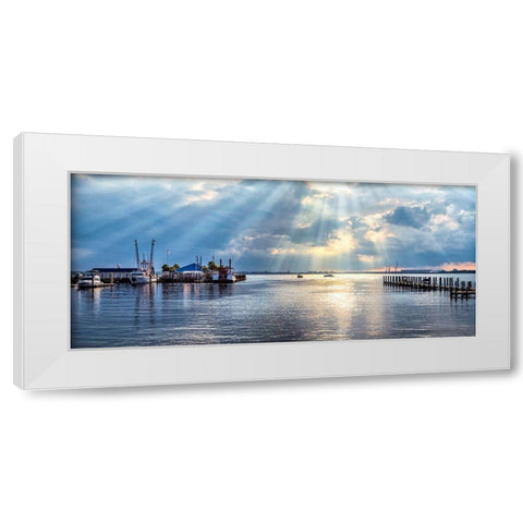 Sunset at St. Andrews White Modern Wood Framed Art Print by Amos, Andy