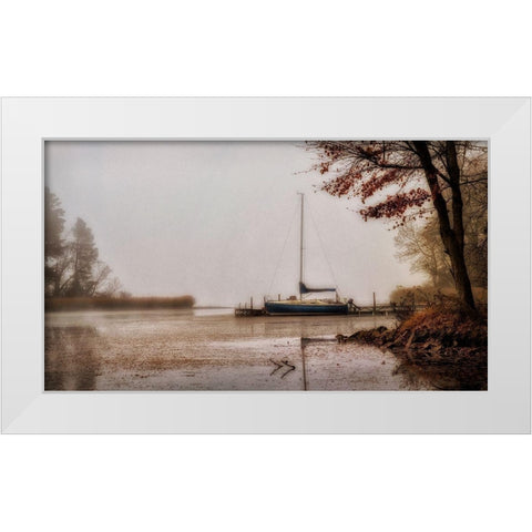 Days on the Lake White Modern Wood Framed Art Print by Amos, Andy