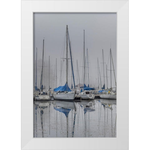 Sailing Boats White Modern Wood Framed Art Print by Amos, Andy