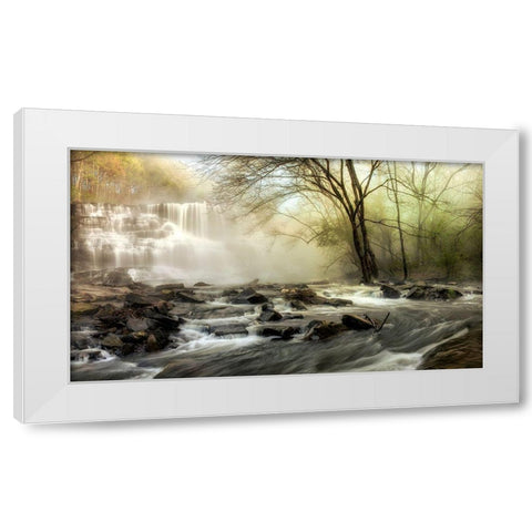 Waterfall Creek White Modern Wood Framed Art Print by Amos, Andy