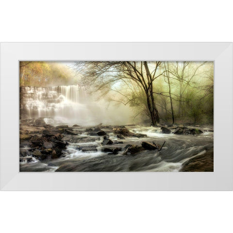 Waterfall Creek White Modern Wood Framed Art Print by Amos, Andy
