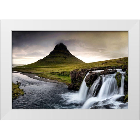Close to the Falls White Modern Wood Framed Art Print by Amos, Andy