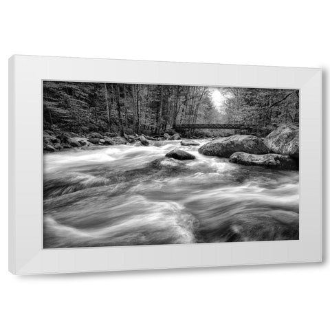 Flow Of The Creek White Modern Wood Framed Art Print by Amos, Andy