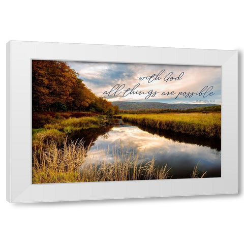 All with God White Modern Wood Framed Art Print by Amos, Andy