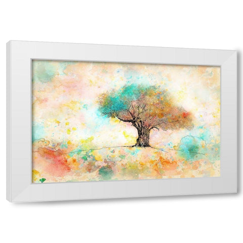Citrus Tree White Modern Wood Framed Art Print by Mabat, Ynon