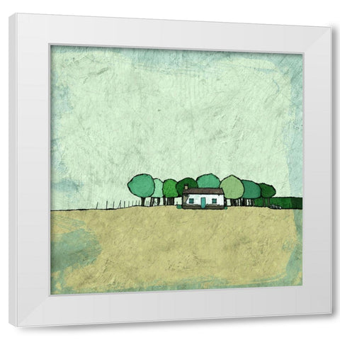 Farmhouse on the Edge White Modern Wood Framed Art Print by Mabat, Ynon