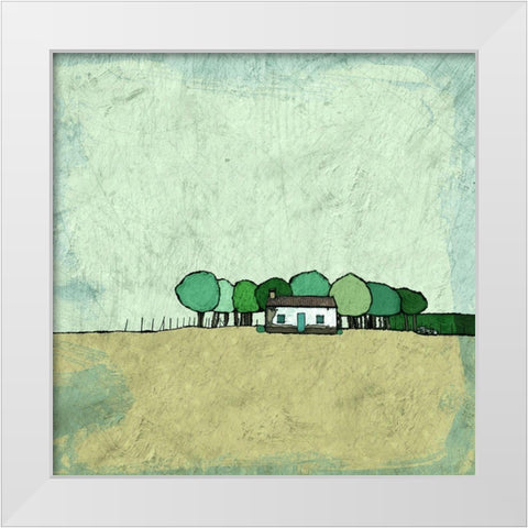 Farmhouse on the Edge White Modern Wood Framed Art Print by Mabat, Ynon