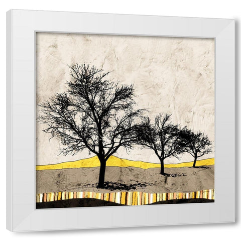 Earthtones White Modern Wood Framed Art Print by Mabat, Ynon