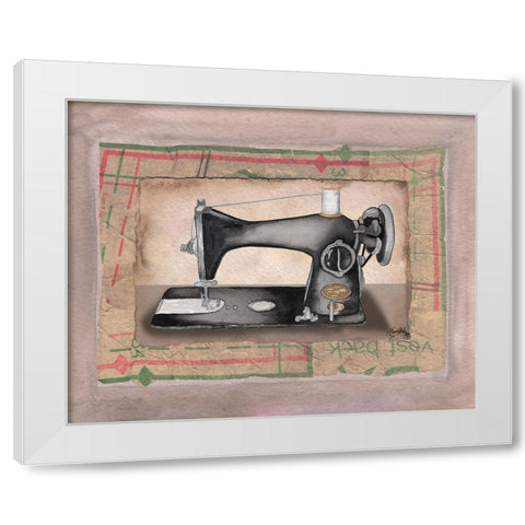 Sewing Machine II White Modern Wood Framed Art Print by Baker, Mary Beth