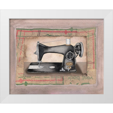 Sewing Machine II White Modern Wood Framed Art Print by Baker, Mary Beth