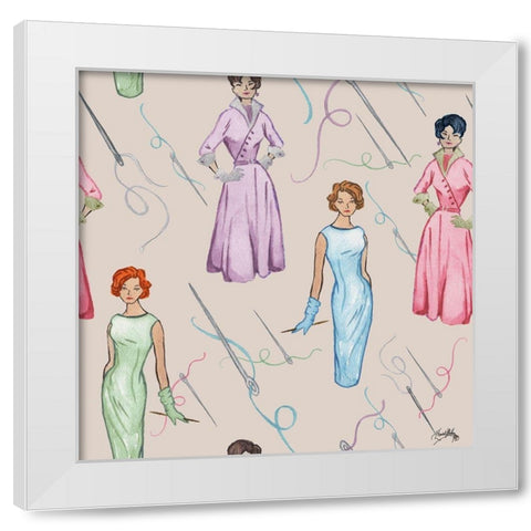 Fashion Tools VI White Modern Wood Framed Art Print by Baker, Mary Beth