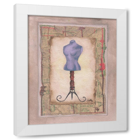 Dress Forms III White Modern Wood Framed Art Print by Baker, Mary Beth