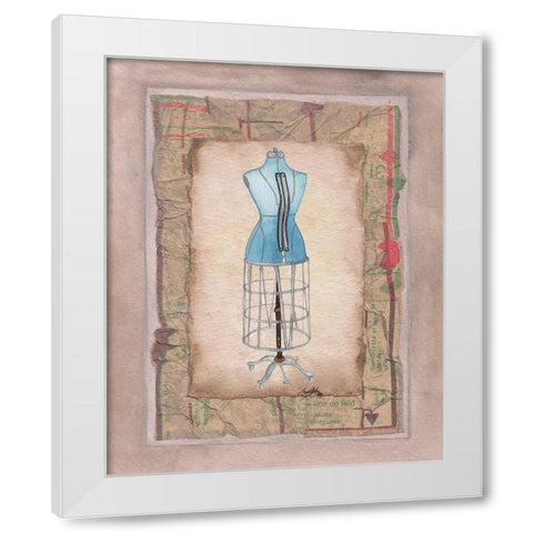 Dress Forms IV White Modern Wood Framed Art Print by Baker, Mary Beth
