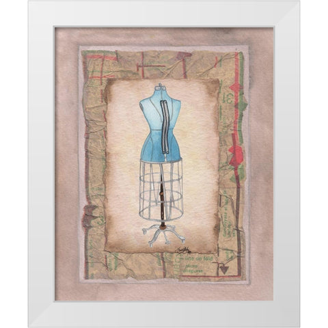 Dress Forms IV White Modern Wood Framed Art Print by Baker, Mary Beth
