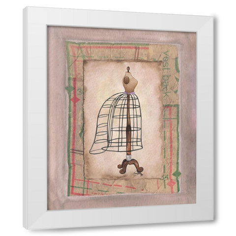 Dress Forms II White Modern Wood Framed Art Print by Baker, Mary Beth