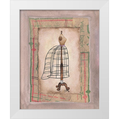 Dress Forms II White Modern Wood Framed Art Print by Baker, Mary Beth