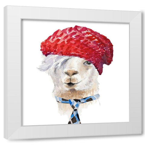 Fashion Llama White Modern Wood Framed Art Print by Loreth, Lanie