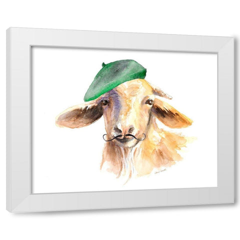 French Goat White Modern Wood Framed Art Print by Loreth, Lanie