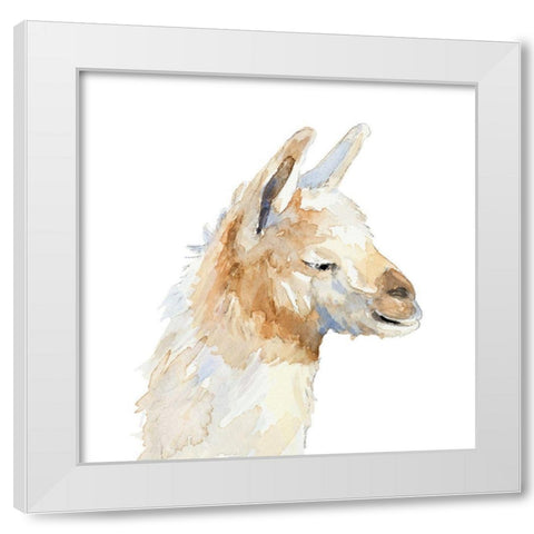 Sleepy Llama White Modern Wood Framed Art Print by Loreth, Lanie